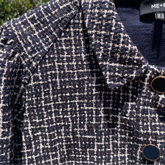 Me+Em Ponte Jacquard Rib Trim Textured Ponte Jersey Jacket Size 12 - Picture 15 of 16